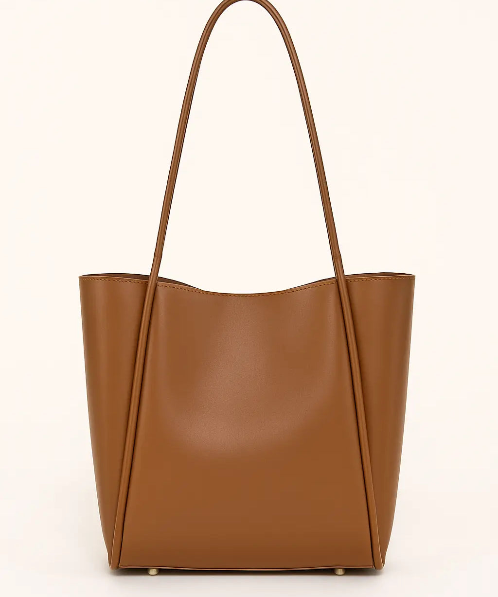 Open Leather button bag showing the interior