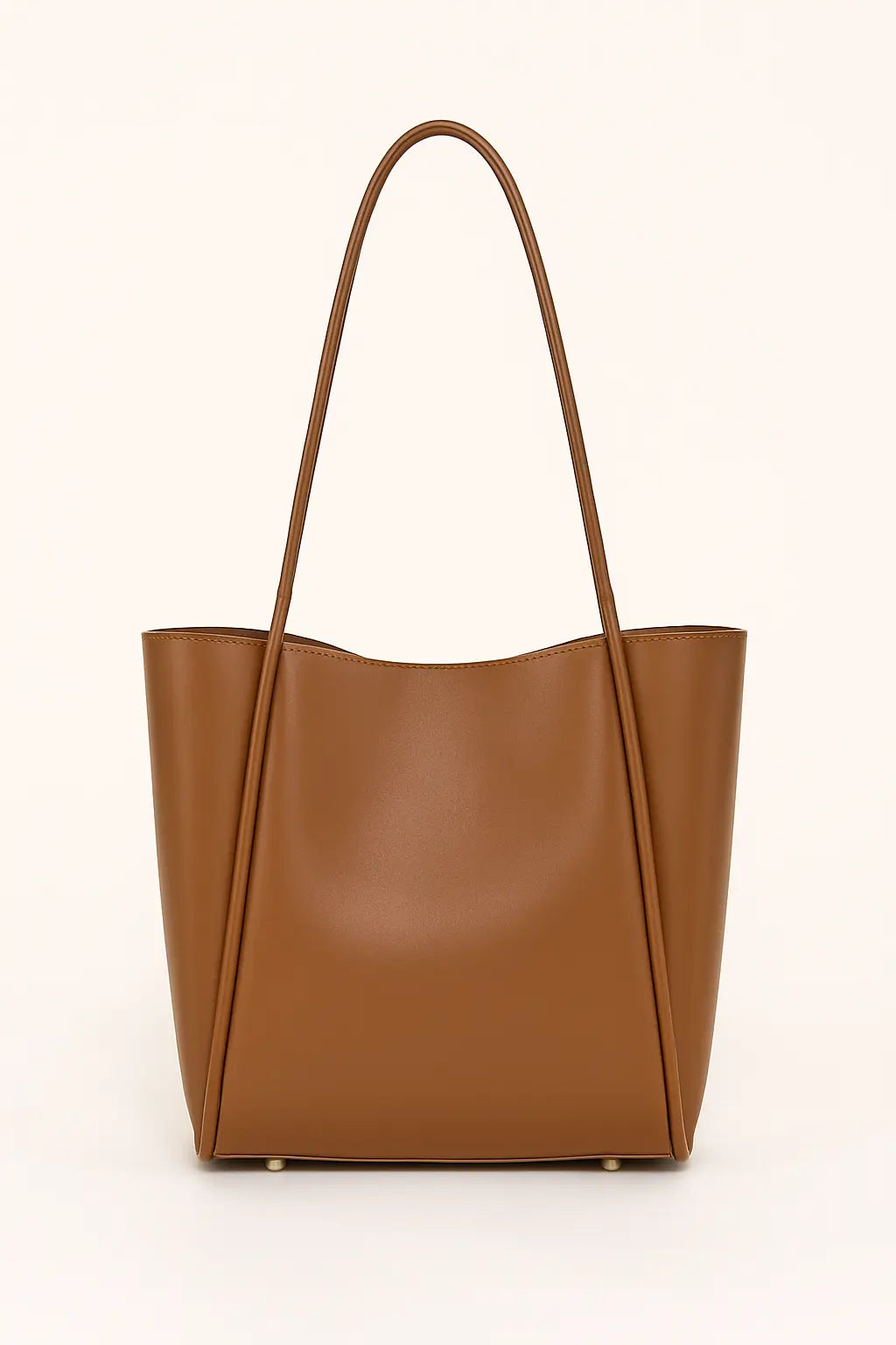 Open Leather button bag showing the interior