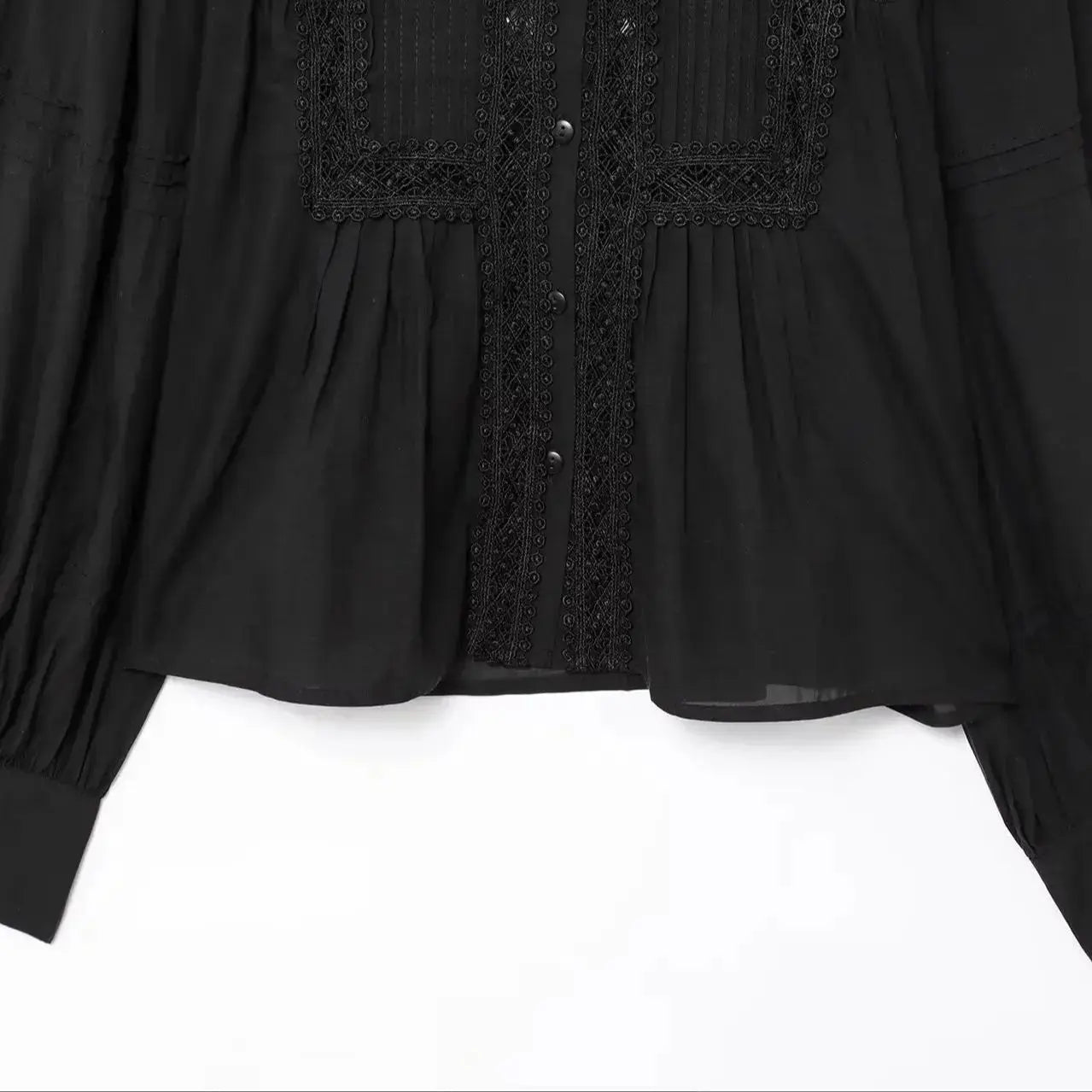 Close-up detail of Lily Lace Blouse, fabric detail