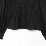 Close-up detail of Lily Lace Blouse, fabric detail
