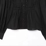 Close-up detail of Lily Lace Blouse, fabric detail