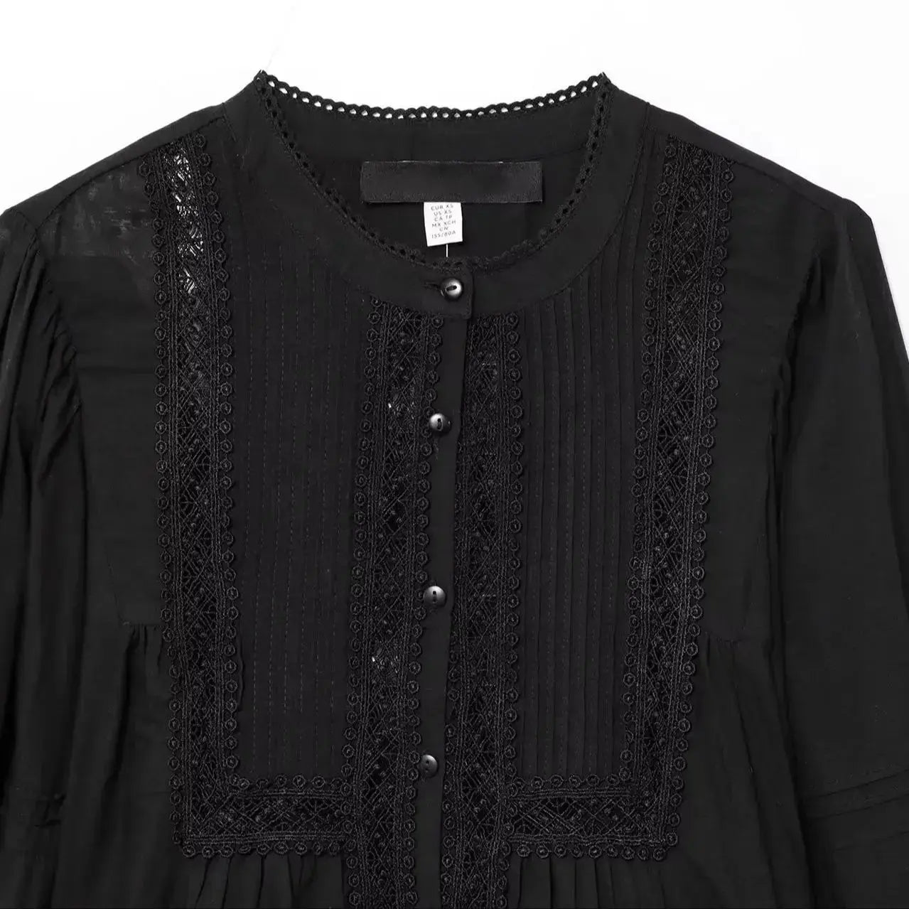 Close-up detail of Lily Lace Blouse