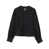 Front view of Black Lily Lace Blouse