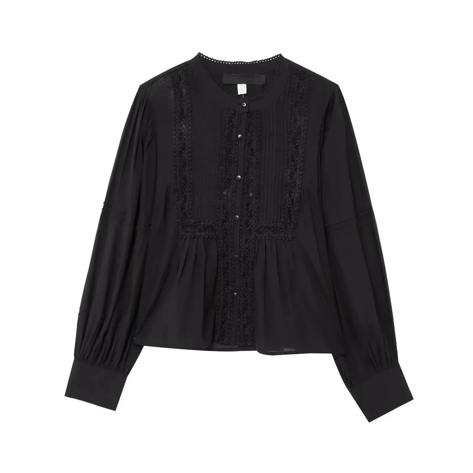 Front view of Black Lily Lace Blouse