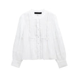 Front view of White Lily Lace Blouse