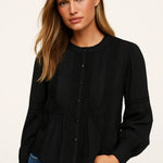 Lily Lace Blouse shown in a lifestyle setting