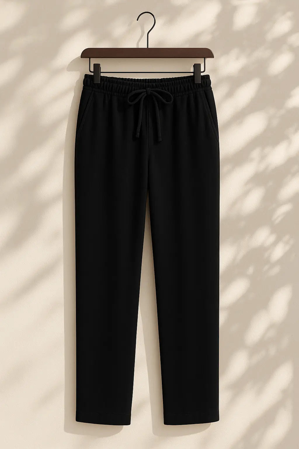 Front view of Black Linen Loose Pants