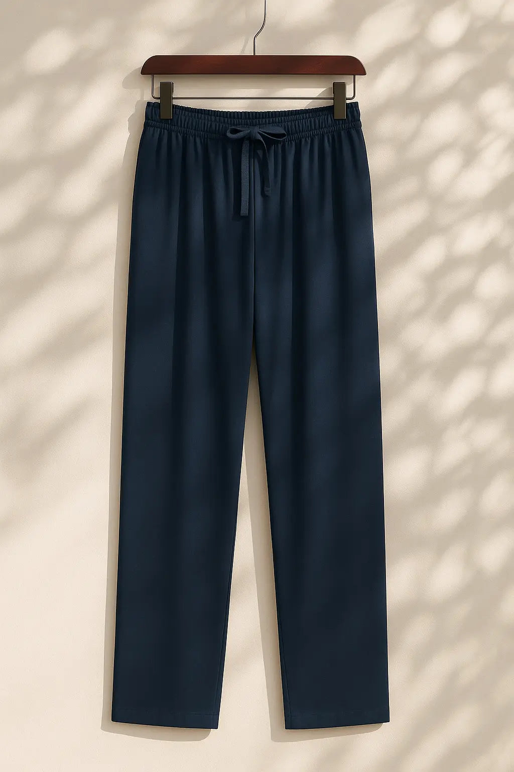 Front view of Navy Blue Linen Loose Pants