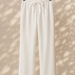 Front view of White Linen Loose Pants