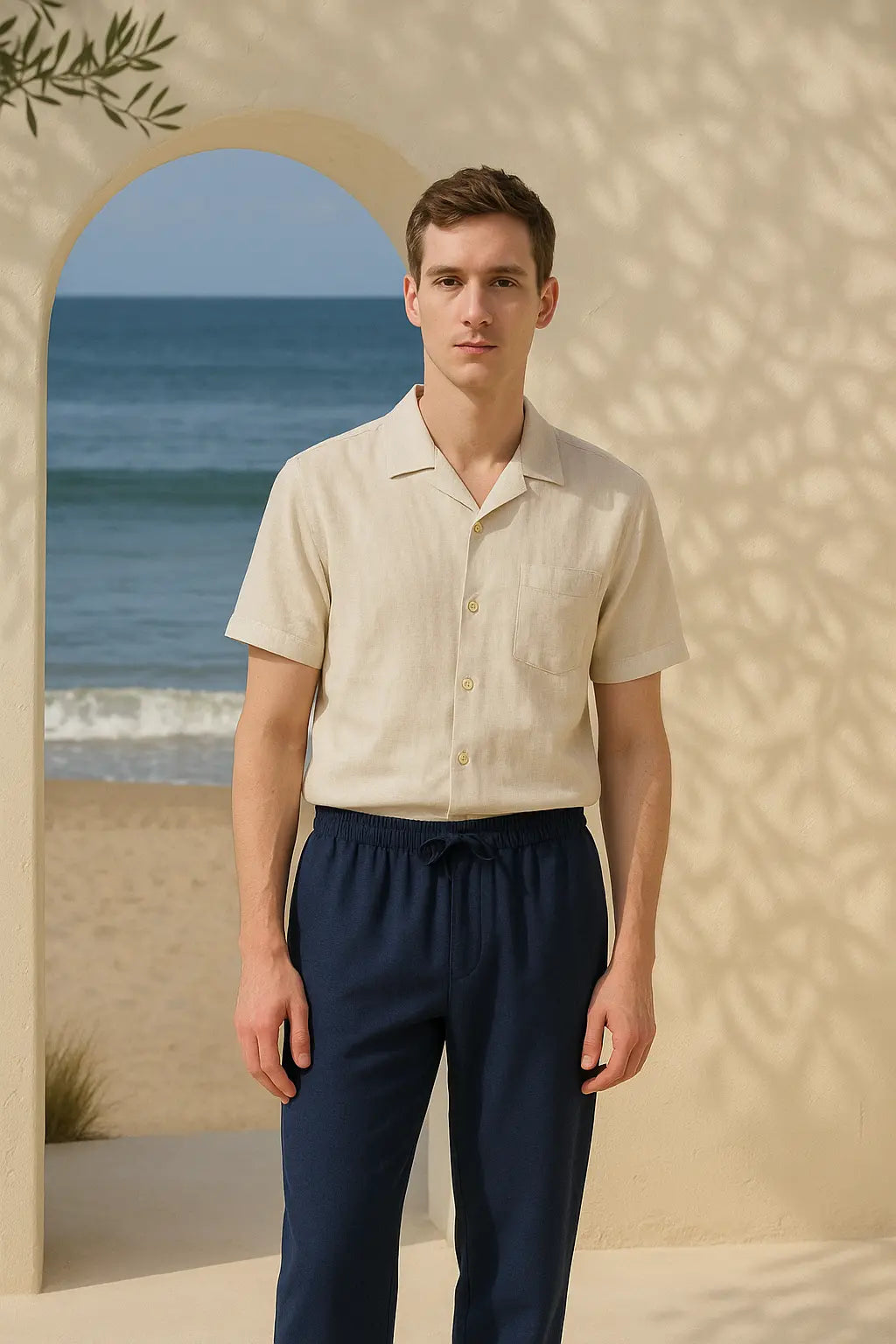 Linen Loose Pants shown in a lifestyle setting, alternate view