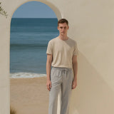Linen Loose Pants shown in a lifestyle setting, full length view
