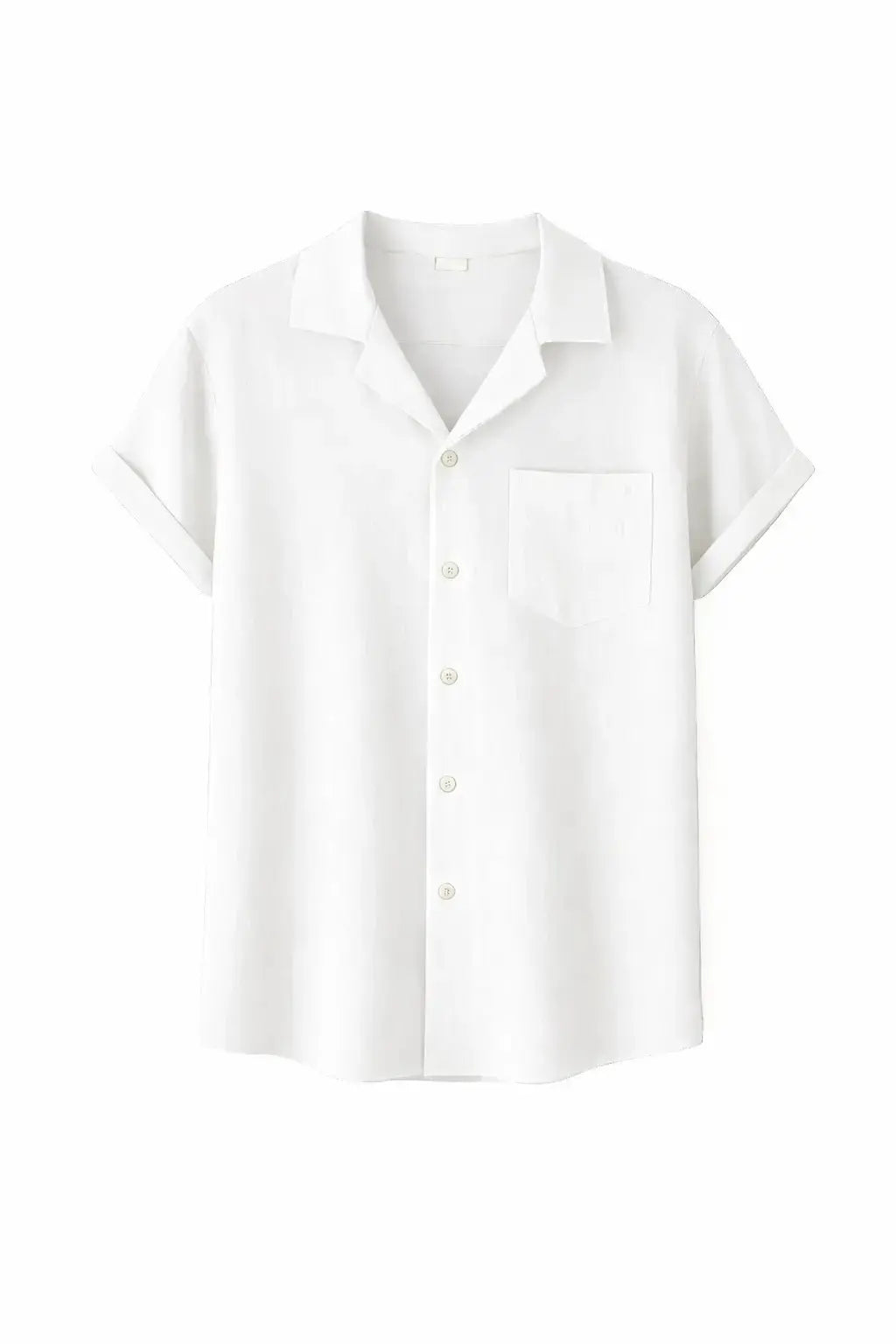 Front view of White Coastal Linen Shirt