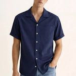 Coastal Linen Shirt shown in a lifestyle setting, alternate view