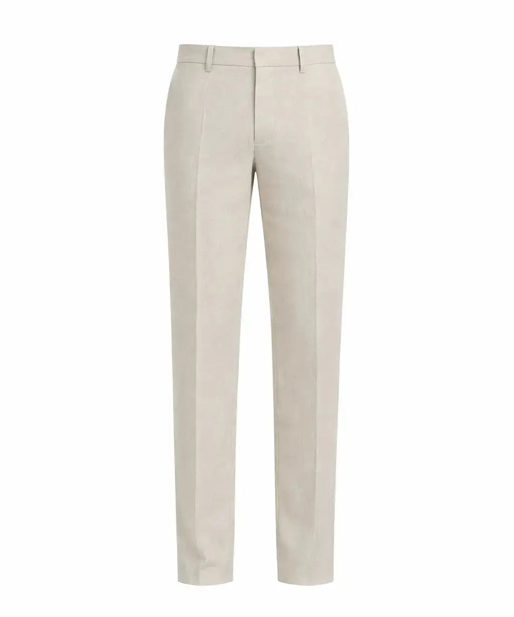 Front view of Beige Lino Pants