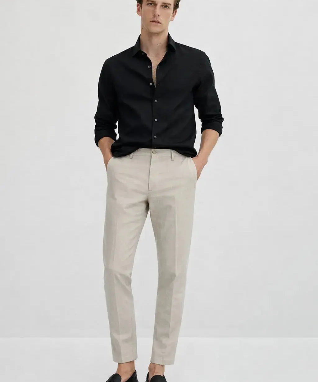 Lino Pants shown in a lifestyle setting