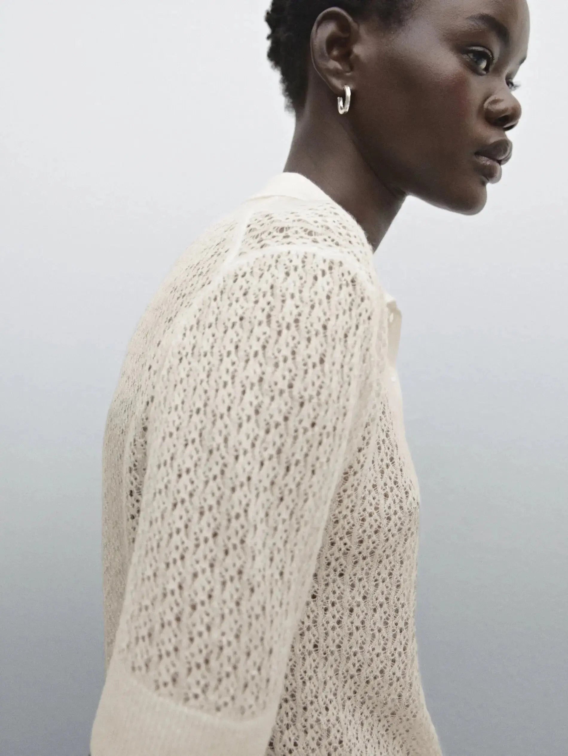 Liora Knit shown in a lifestyle setting, cropped view