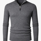 Back view of Dark Gray LIVIGNO High Collar Half Zip Sweater
