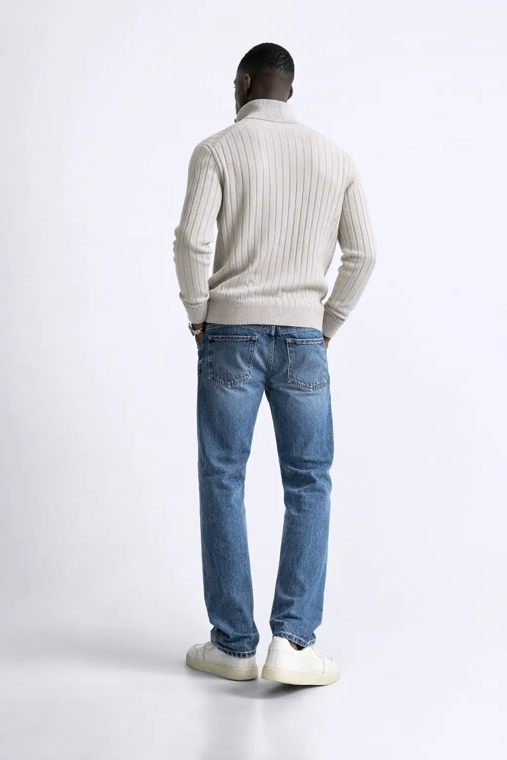 Front view of LIVIGNO High Collar Half Zip Sweater, alternate view