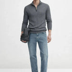 Front view of LIVIGNO High Collar Half Zip Sweater, full view