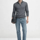 Front view of LIVIGNO High Collar Half Zip Sweater, full view