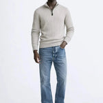 Front view of LIVIGNO High Collar Half Zip Sweater