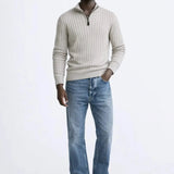Front view of LIVIGNO High Collar Half Zip Sweater