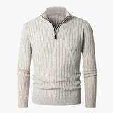 Beige LIVIGNO High Collar Half Zip Sweater shown in a lifestyle setting