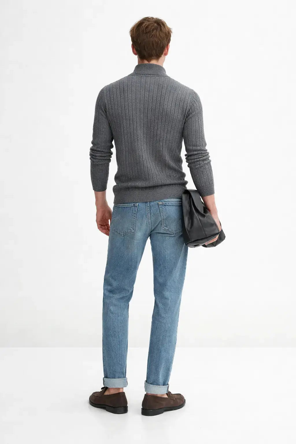 LIVIGNO High Collar Half Zip Sweater shown in a lifestyle setting