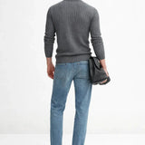 LIVIGNO High Collar Half Zip Sweater shown in a lifestyle setting