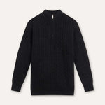 Close-up detail of Black Fernache Old Money Sweater Zip