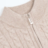 Close-up detail of Fernache Old Money Sweater Zip, fabric detail