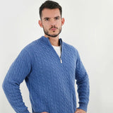 Close-up detail of Fernache Old Money Sweater Zip, fastening detail
