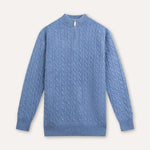 Close-up detail of Floral Blue Fernache Old Money Sweater Zip