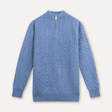 Close-up detail of Floral Blue Fernache Old Money Sweater Zip