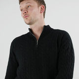 Close-up detail of Fernache Old Money Sweater Zip, texture detail