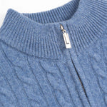 Fernache Old Money Sweater Zip shown in a lifestyle setting, full length view