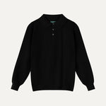 Front view of Black Fernache Old Money Wool Fine Polo