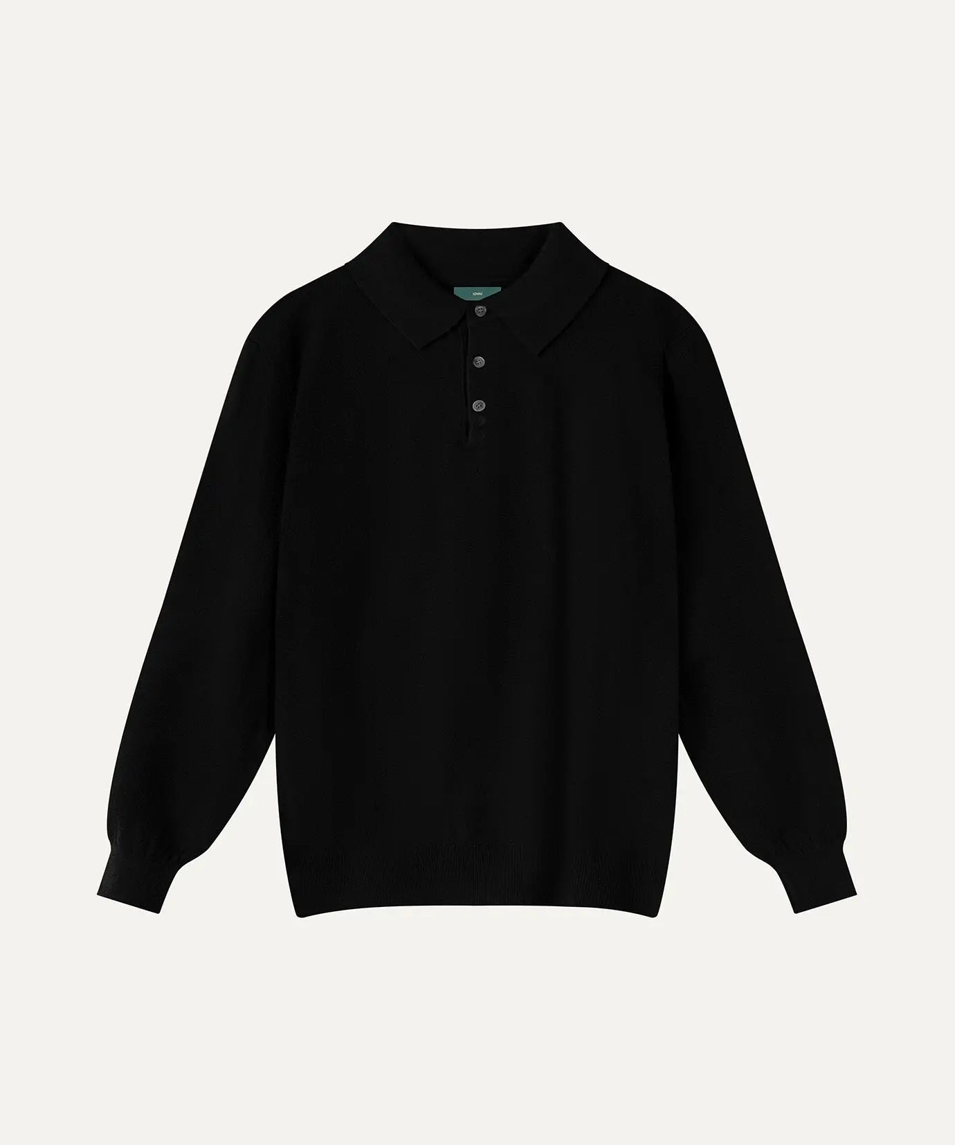 Front view of Black Fernache Old Money Wool Fine Polo