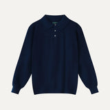 Front view of Blue Fernache Old Money Wool Fine Polo