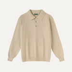 Front view of Khaki Fernache Old Money Wool Fine Polo