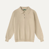 Front view of Khaki Fernache Old Money Wool Fine Polo