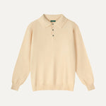 Front view of Light Biege Fernache Old Money Wool Fine Polo