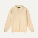 Front view of Light Biege Fernache Old Money Wool Fine Polo
