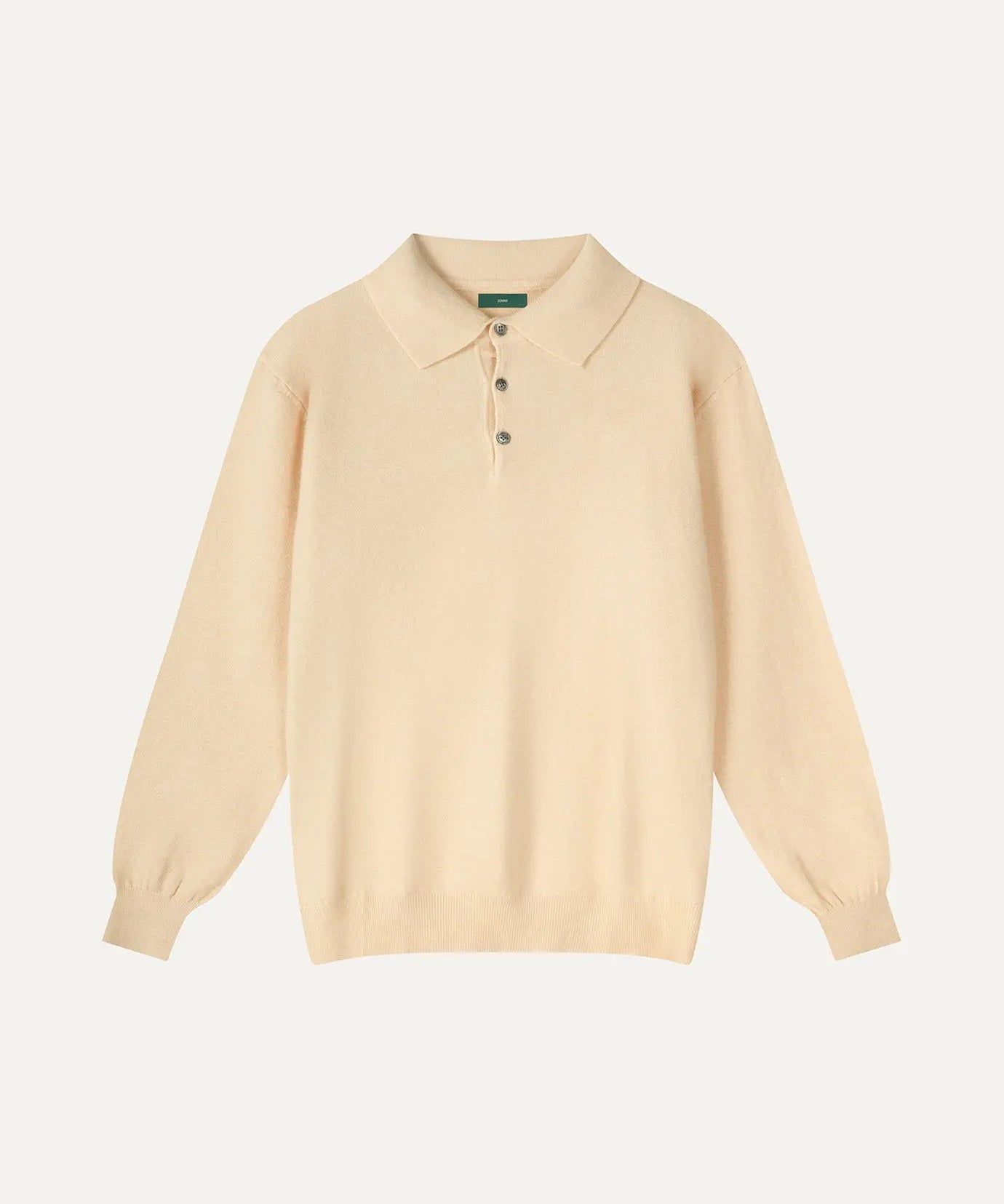 Front view of Light Biege Fernache Old Money Wool Fine Polo