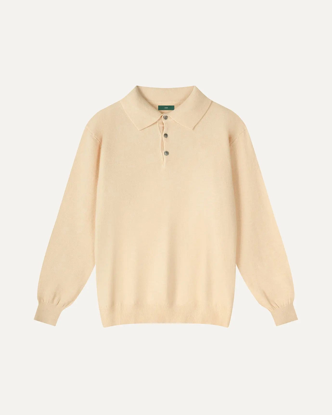Front view of Light Biege Fernache Old Money Wool Fine Polo