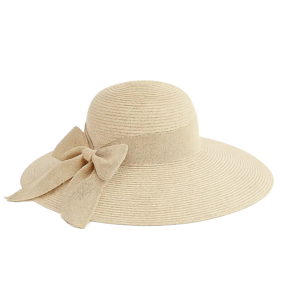 Front view of Beige Luce di Capri Hat