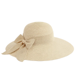 Front view of Beige Luce di Capri Hat