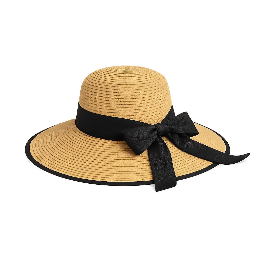 Front view of Brown/Black Luce di Capri Hat