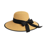 Front view of Brown/Black Luce di Capri Hat
