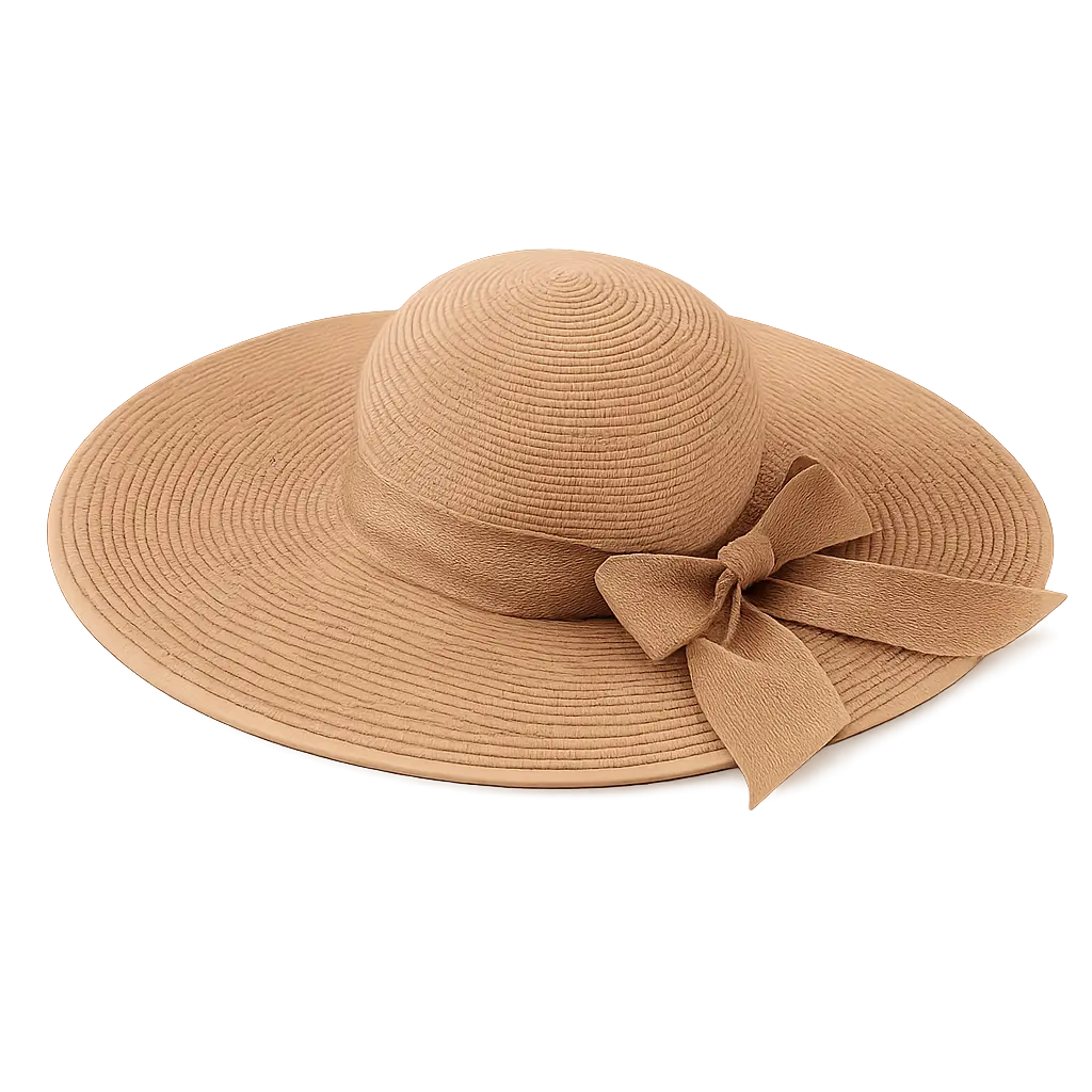 Front view of Light Brown Luce di Capri Hat